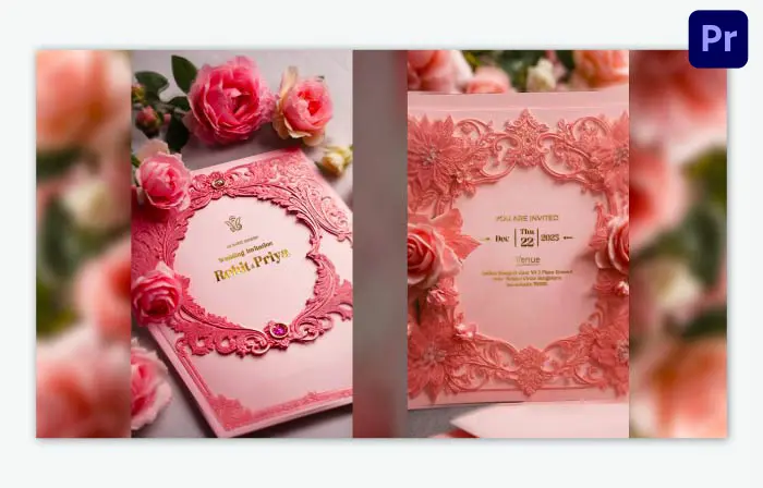 Gorgeous 3D Floral Hindu Wedding Invitation Instagram Story